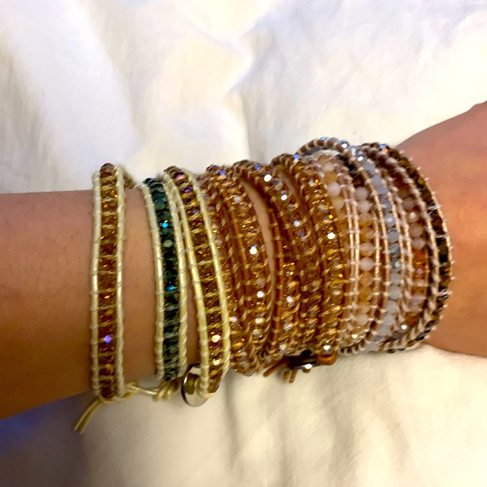 Set of 3 wrap bracelets with  try shimmery beads from Victoria Emerson